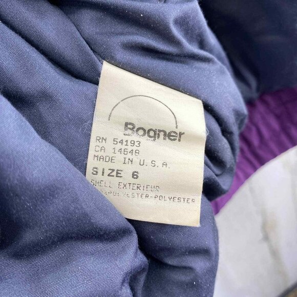 Vintage 80s Bogner Ski Jacket Womens 6 Purple Polyester Snap Away‎ Hood Pockets - Picture 12 of 12